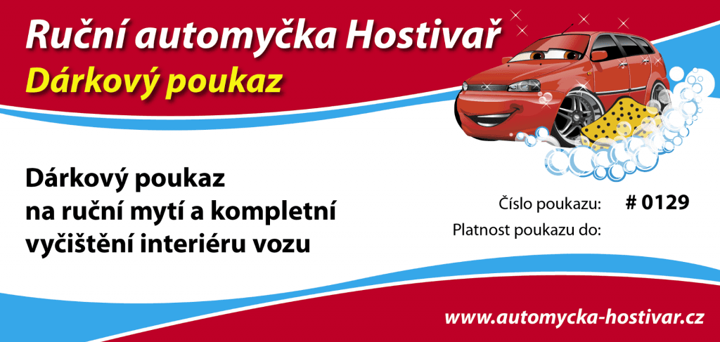 Ukázka dárkového poukazu – Ruční mytí a kompletní čištění interiéru